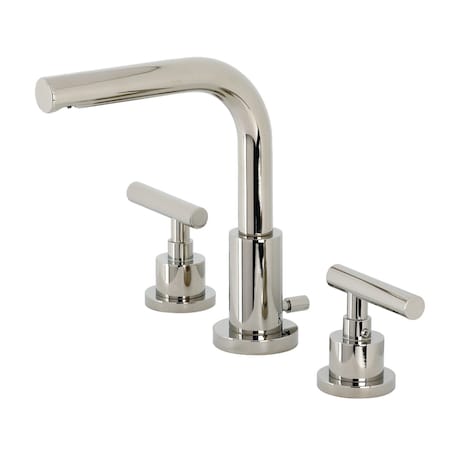 Kingston Brass FSC8959CML Manhattan Widespread Bathroom Faucet W/ Brass Pop-Up, Nickel FSC8959CML